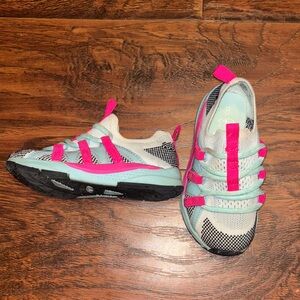 Athletic Works Kids Sneakers with Pink and Blue Stripes